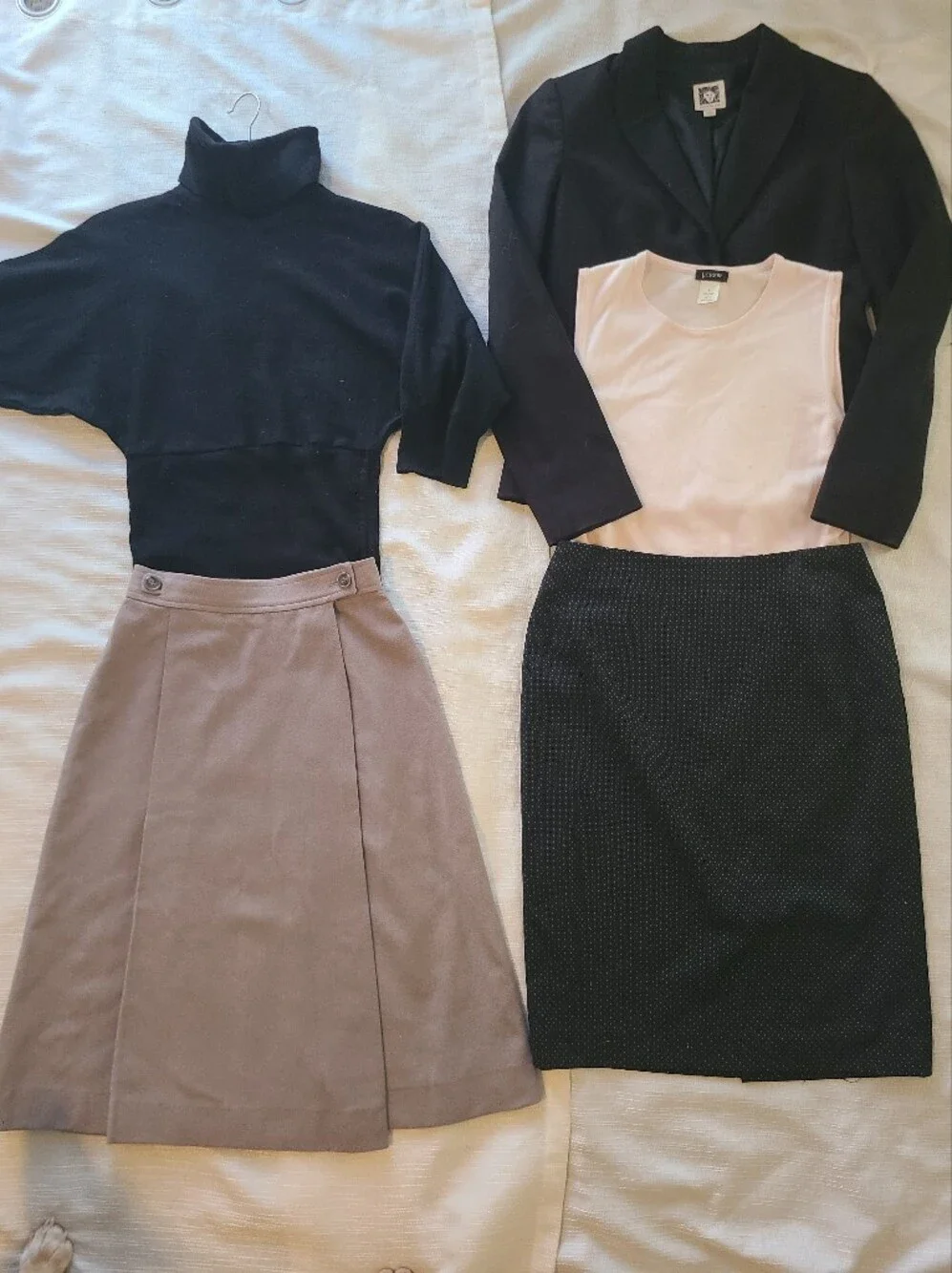 Lot X 5 Office Work Wear Pencil Skirt Blazer Jacket Knit Top Bundle Wool Cotton